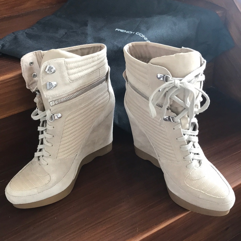 Maata Suede Wedge Sneaker Size 9  (reads size 40)